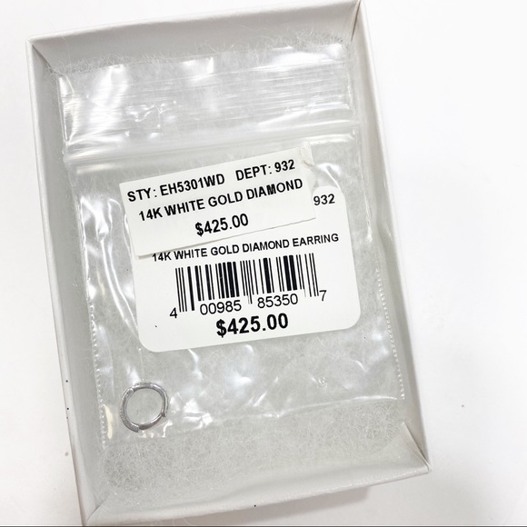 SALEπ€ Last One! Real Diamond 14k White Gold Huggie earring - Picture 10 of 17